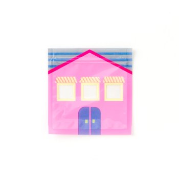 【AIUEO】童趣插畫A8夾鏈袋(5入)_pink house