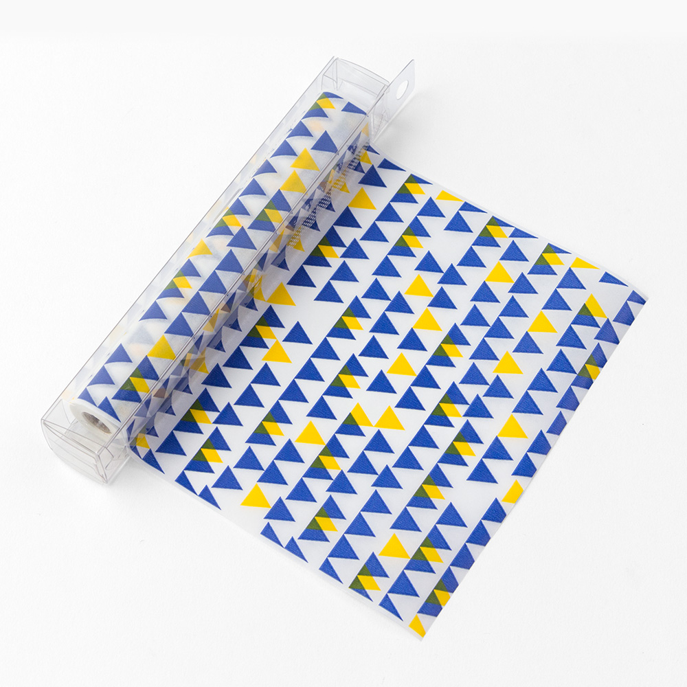MIDORI Chotto薄型包裝玻璃紙-黃藍三角形