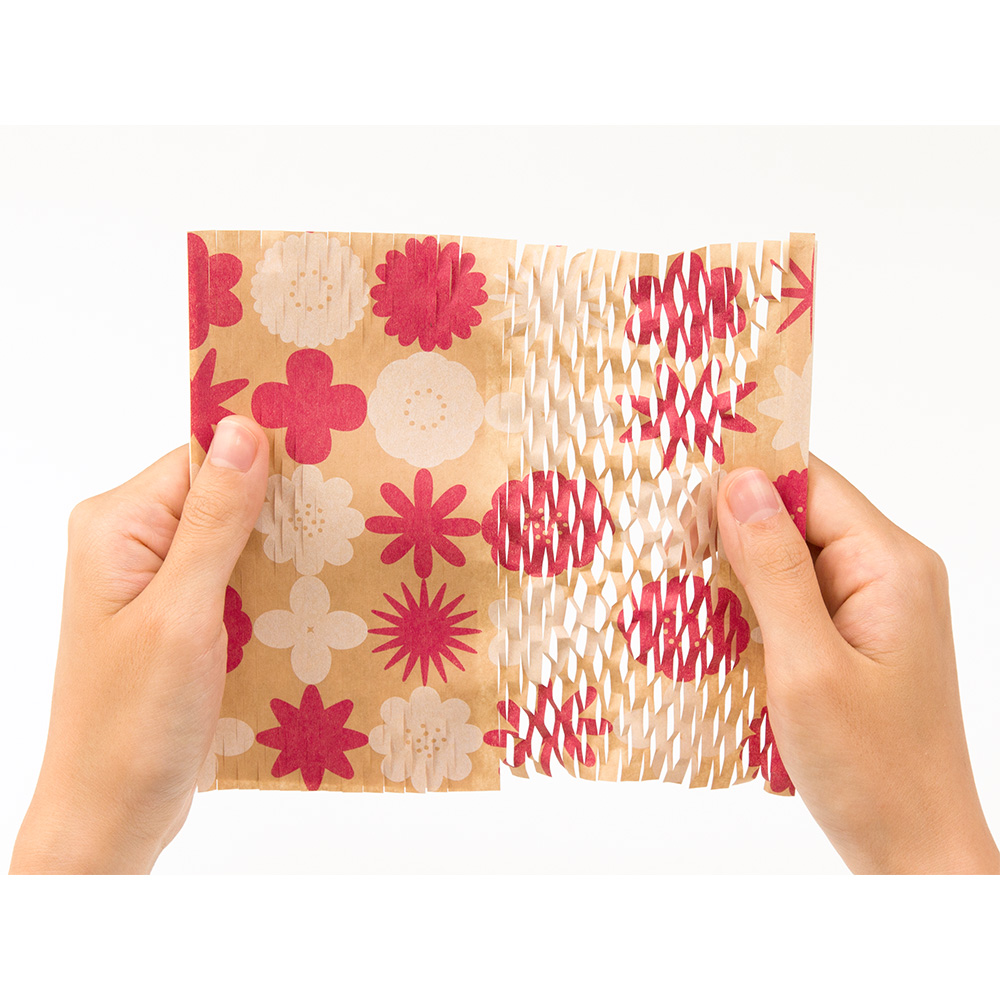 MIDORI Chotto花紋彈性包裝紙-粉花朵