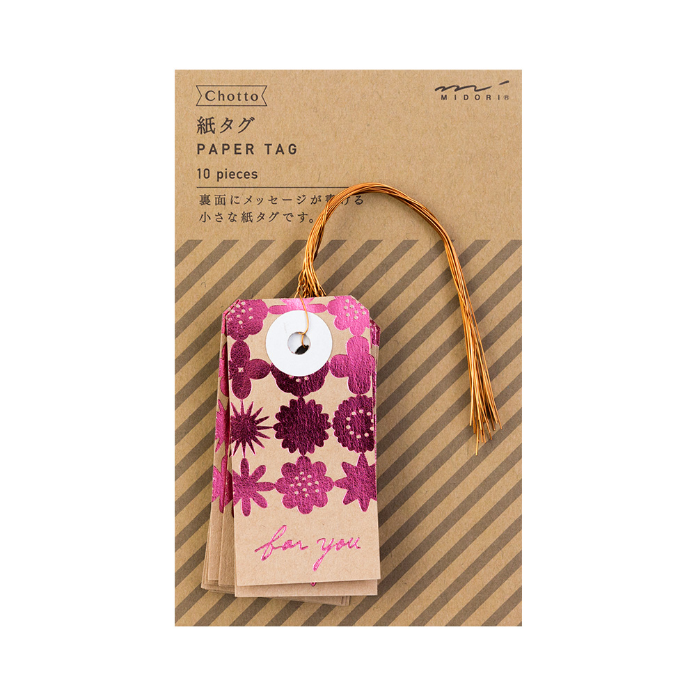 MIDORI Chotto 紙吊牌-粉花朵