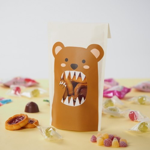【TSUTSUMU】愛吃鬼動物包裝紙袋(5入)_棕熊