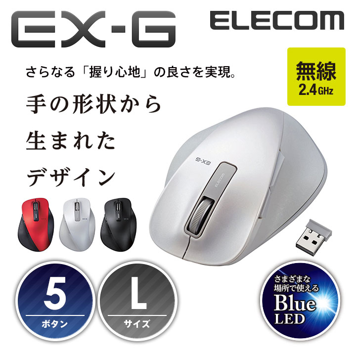 ELECOM M-XG進化款無線滑鼠(L)-白