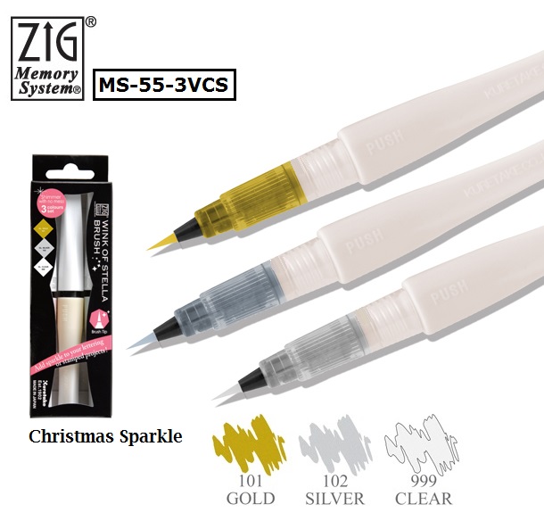 MS-55-3VCS 吳竹亮彩唇膏型彩繪筆 3支入 金/銀/透明