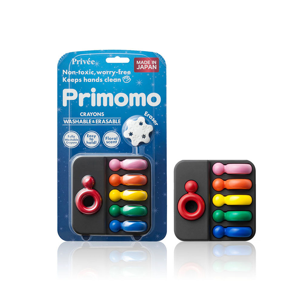 【Primomo】普麗貓趣味蠟筆(皇后戒指型)6色 (附橡皮擦) 自在玩樂蠟筆~