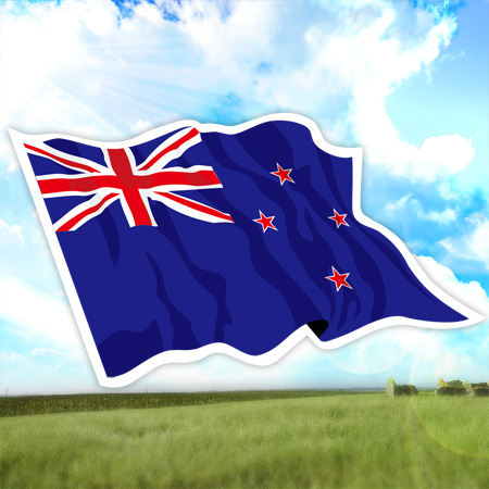 【國旗商品創意館】紐西蘭國旗飄揚抗ＵＶ、防水貼紙2入／New Zealand~