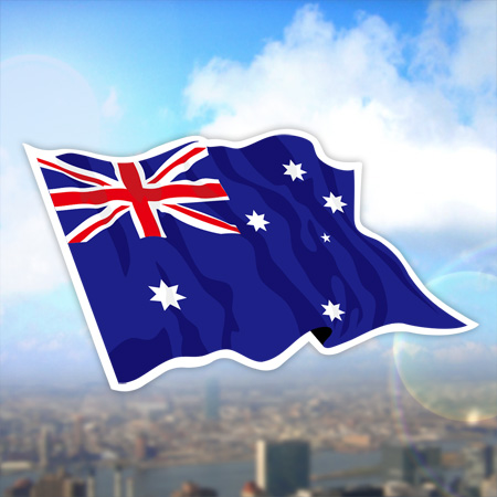 【國旗商品創意館】澳洲國旗飄揚抗ＵＶ、防水貼紙2入／Australia／澳大利亞~