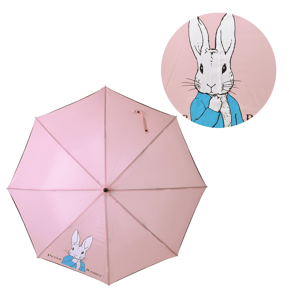 Peter Rabbit 比得兔晴雨兩用直傘(抗UV認證)彩色半身兔-粉
