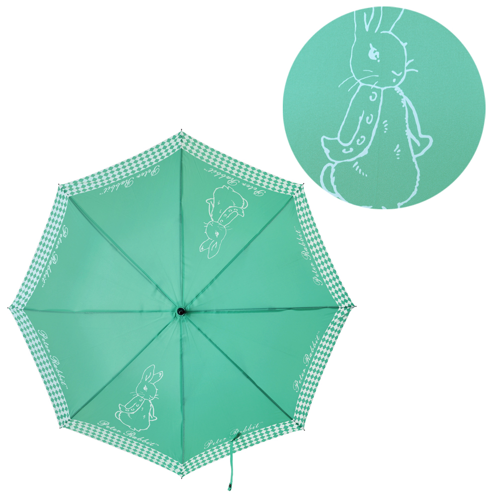 Peter Rabbit 比得兔晴雨兩用直傘(抗UV認證)俏皮側身- 湖水綠