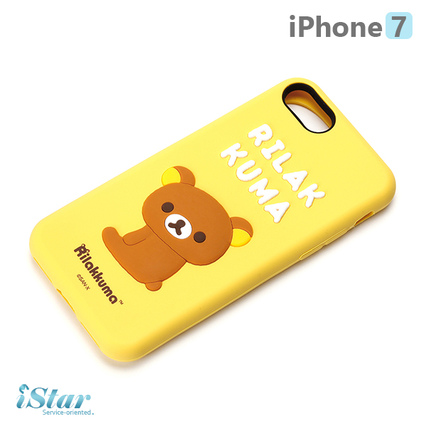 【日本 PGA-iJacket】iPhone7 正版San-X 3D浮雕矽膠保護殼 保護套 拉拉熊系列-懶懶熊1801懶懶熊