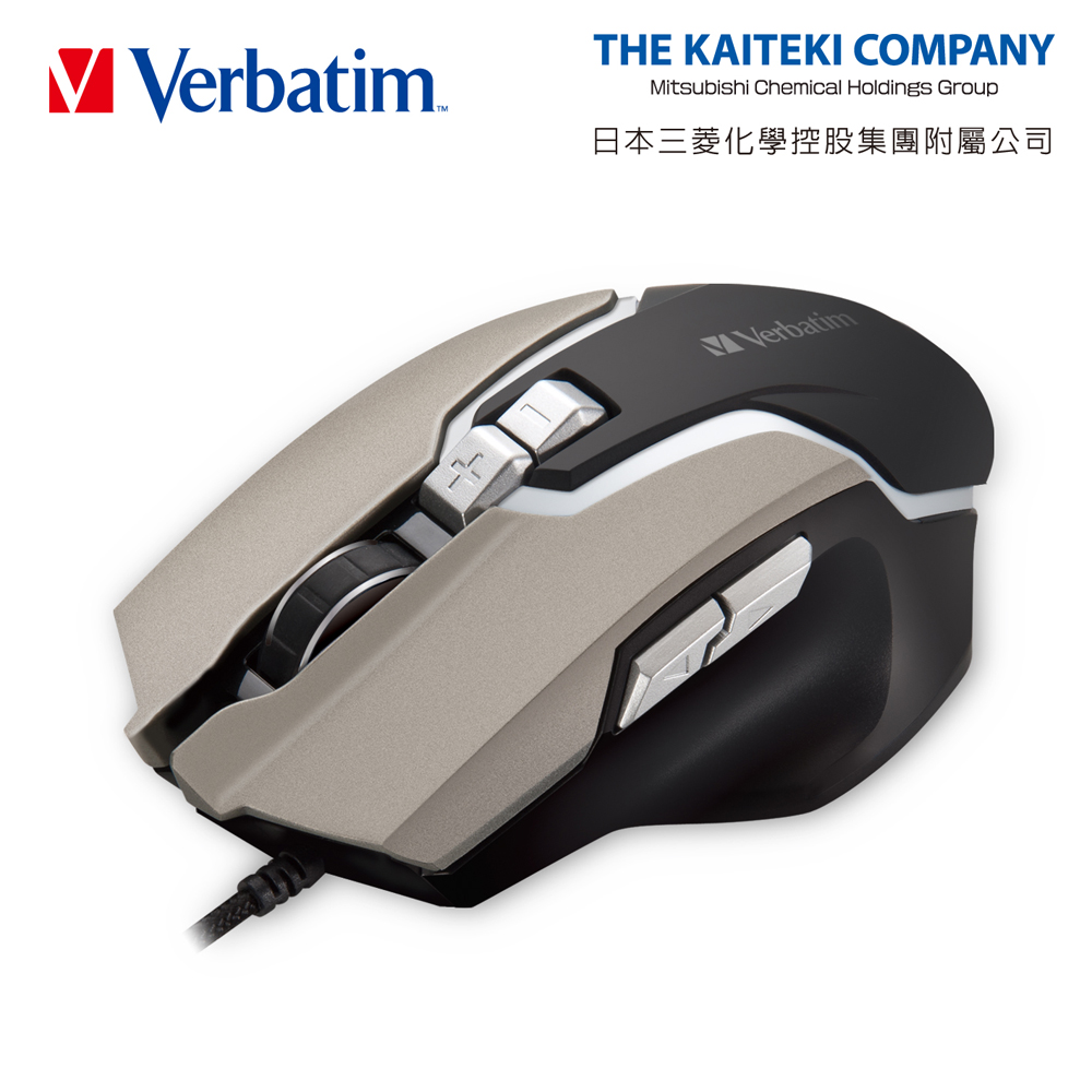 Verbatim VM1 巴德爾電競四段切換七鍵式光學滑鼠黑鐵灰