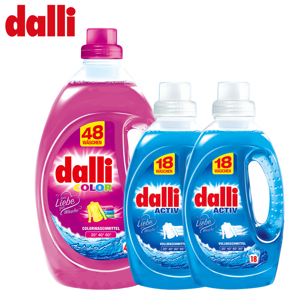 【德國Dalli】全效洗衣精Plus(光采護色3.6L*1+全效1.35L*2)