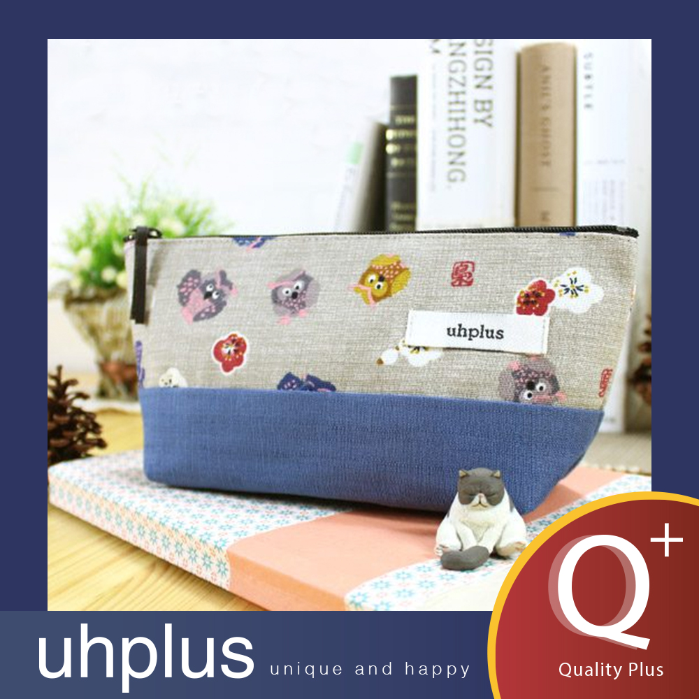 uhplus Q-plus寬底筆袋 – 頑皮的小貓頭鷹
