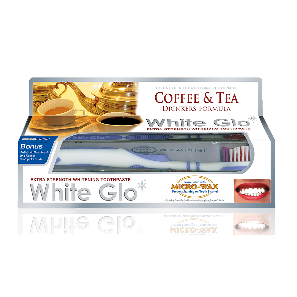 【澳洲White Glo】咖啡茶漬特效牙膏150g(附牙刷+牙縫刷)