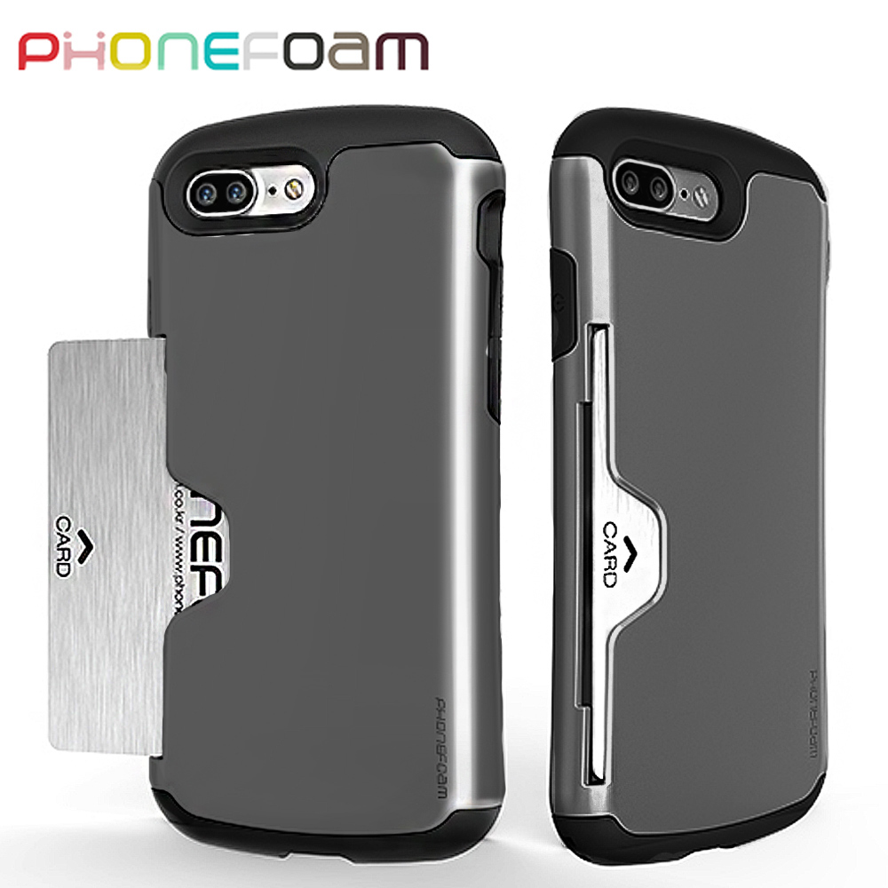 PhoneFoam Golf iPhone7 Plus 插卡式防震保護殼(灰)