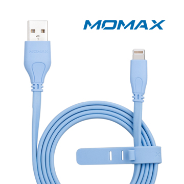 MOMAX 蘋果MFi認證Lightning充電傳輸線 1M藍