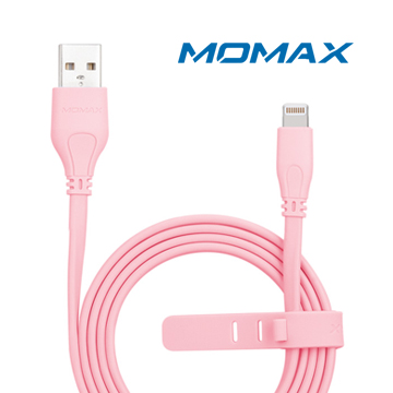 MOMAX 蘋果MFi認證Lightning充電傳輸線 1M粉