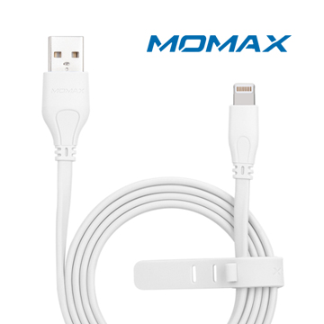 MOMAX 蘋果MFi認證Lightning充電傳輸線 1M白