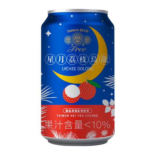 【台酒】金牌FREE啤酒風味飲料-(無酒精啤酒) 星月荔枝烏龍(6入)