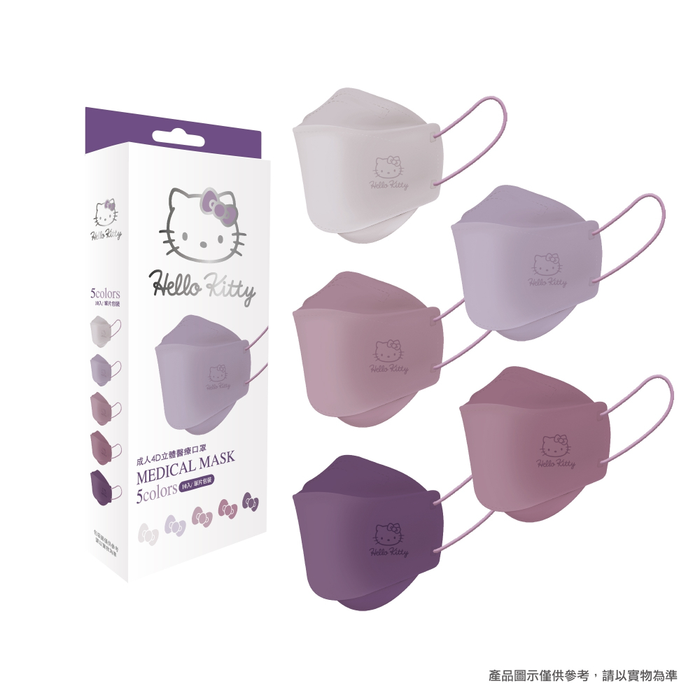 【三麗鷗x台歐】HELLO KITTY紫色漸層立體醫療口罩