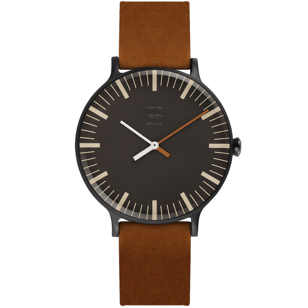 ZOOM Jazz 時光協奏曲極簡設計概念腕錶-棕色