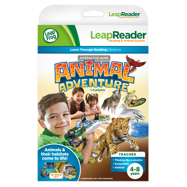 美國【LeapFrog 跳跳蛙】全英電子閱讀筆套組書籍-互動式閱讀遊戲：動物大冒險