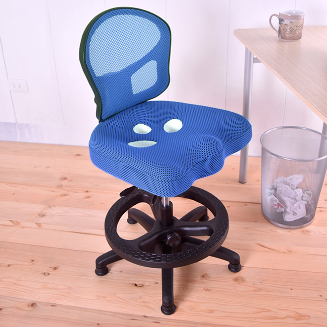 【凱堡】背座可調多段成長椅 三孔挺脊護腰成長椅 學習椅 兒童椅藍