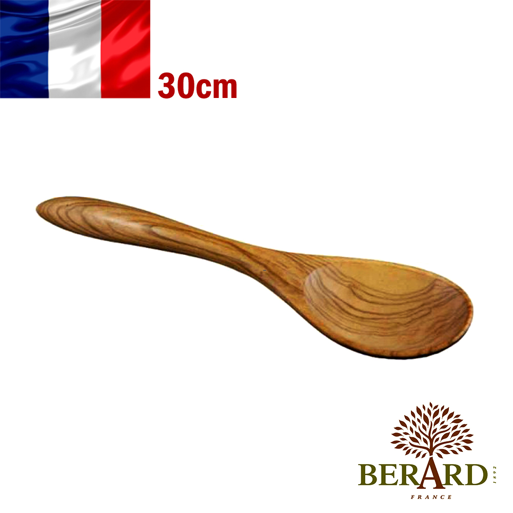 【法國Berard畢昂原木食具】『羅馬尼亞系列』橄欖木圓握柄圓調理湯勺30cm