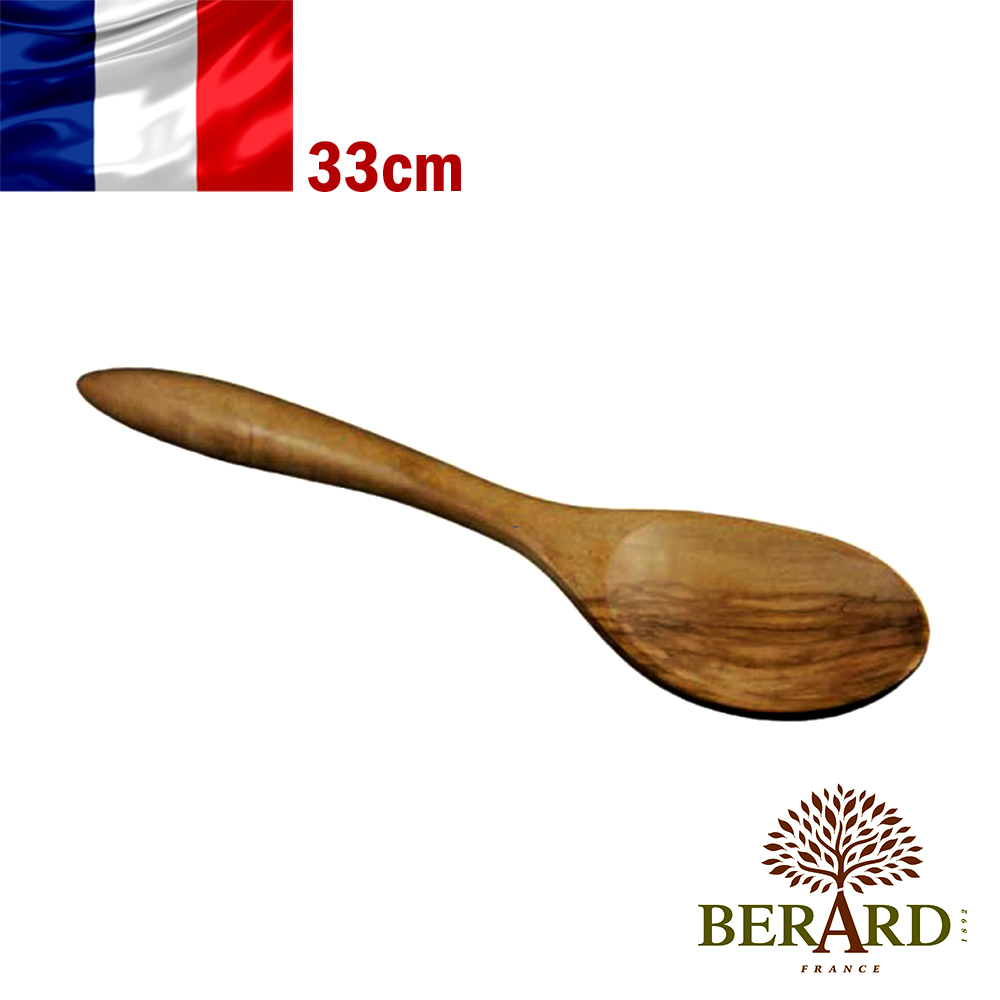【法國Berard畢昂原木食具】『羅馬尼亞系列』橄欖木圓握柄圓調理湯勺33cm