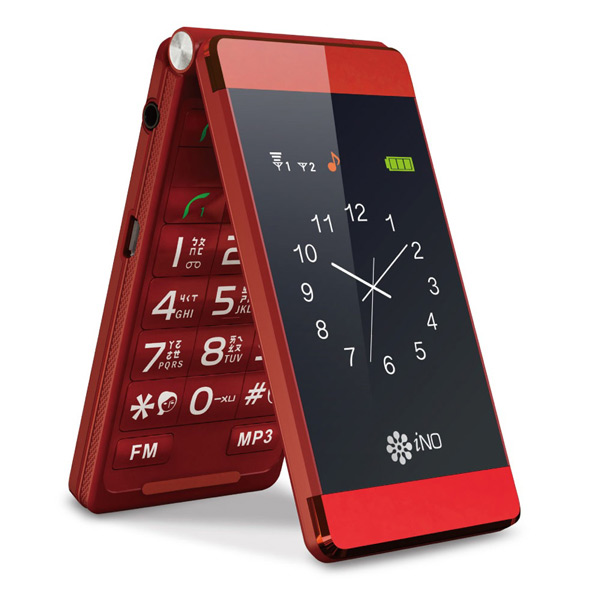 iNO CP200 雙螢幕3G雙卡孝親手機-12/31前預購期間加贈原廠配件包(原廠電池+原廠座充)紅