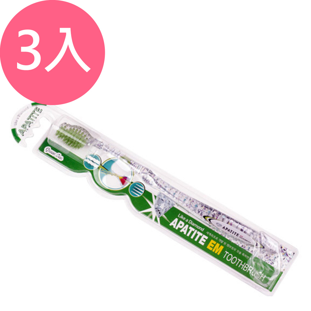 韓國APATITE鑽石系列EM牙刷-綠茶_3入組