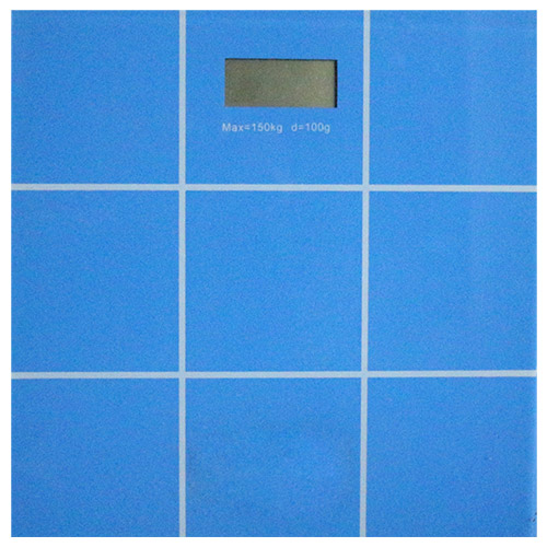 JoyLife 強化玻璃超薄電子體重計藍色方格