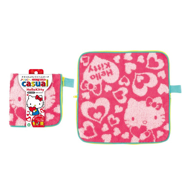 【Amuzinc酷比樂】日本生活用品 PORCH 可吸水毛巾袋 Kitty凱蒂貓 粉紅