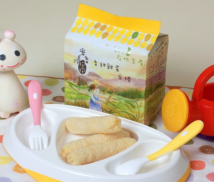 米香抱抱 米捲 香甜雞蛋口味 16入/包 -- 專為幼童設計，純天然食材製作