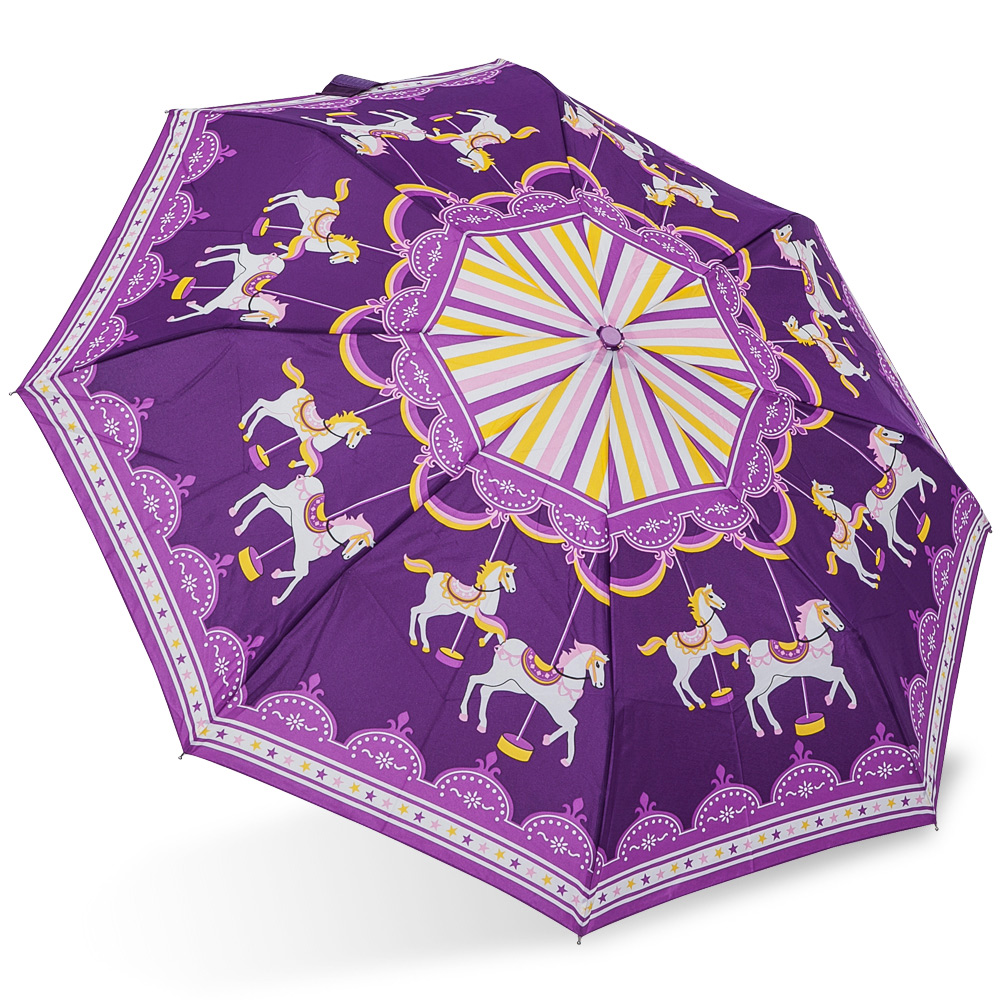 【rainstory】旋轉木馬(紫)抗UV隨身自動傘
