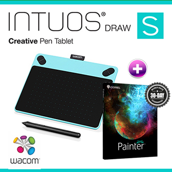 Wacom INTUOS Draw Pen only (S) CTL-490 B0-CX 塗鴉(藍)+ Painter2016(專案版)