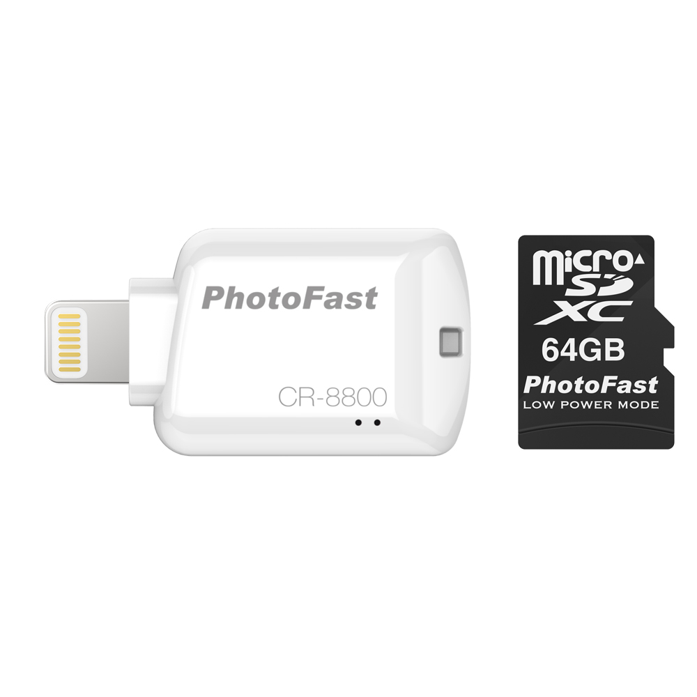 PhotoFast 蘋果microSD讀卡機 CR-8800(內含64G記憶卡)