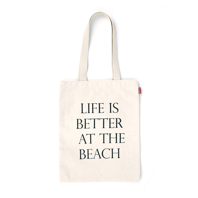 韓國包袋品牌 THE EARTH - LIFE IS BETTER AT THE BEACH ECO BAG 耐磨帆布包系列  字母包