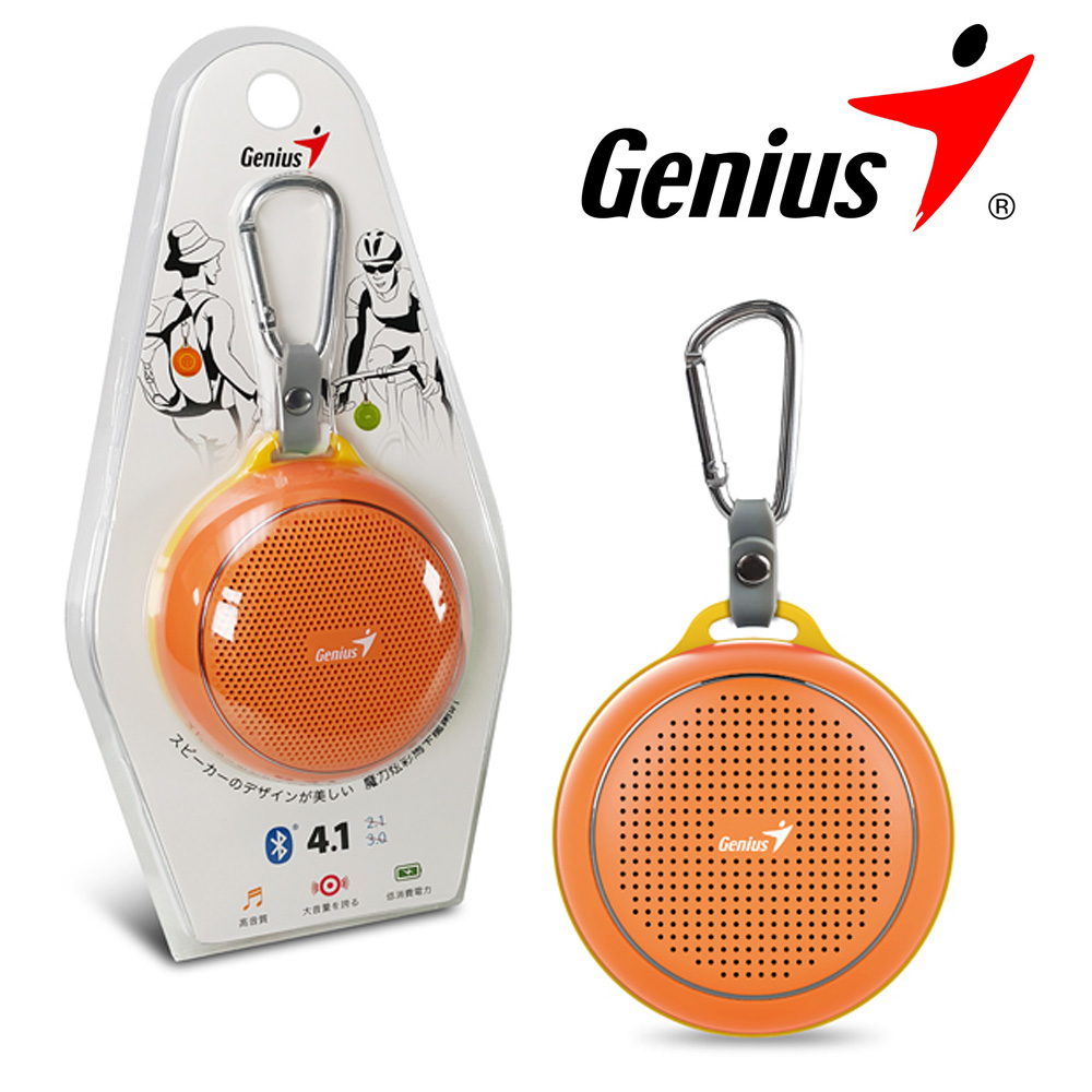 Genius昆盈 輕巧型無線藍牙喇叭SP-906BT橙色