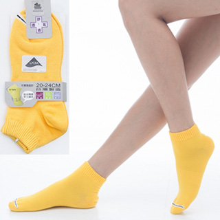 【KEROPPA】可諾帕舒適透氣減臭超短襪x黃色兩雙(男女適用)C98005