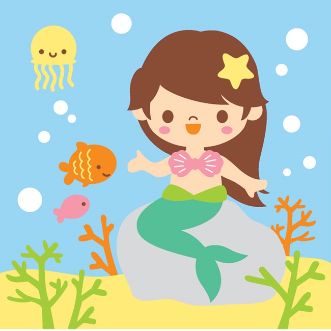 LOVIN超萌韓版數字油畫 海洋系列可愛美人魚(4) 1幅