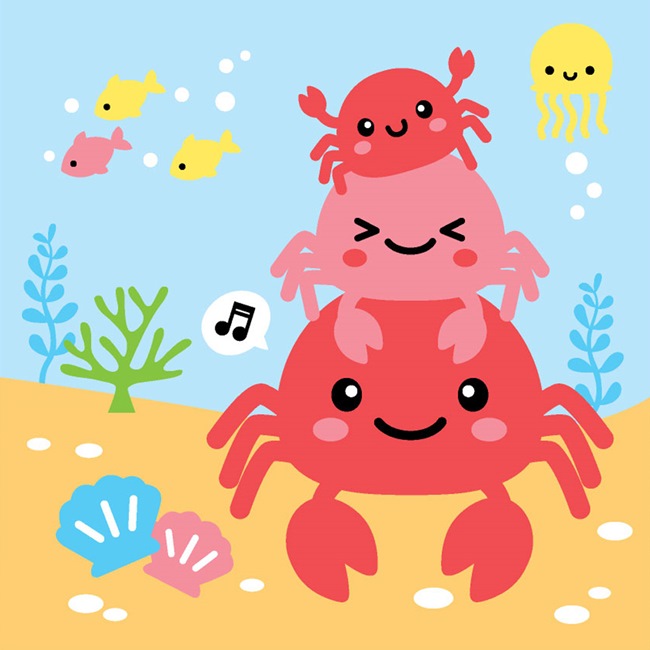 LOVIN 超萌韓版數字油畫海洋可愛螃蟹(7) 1幅無