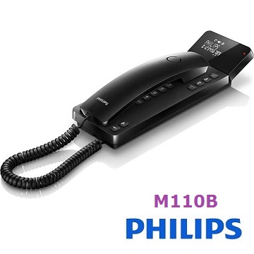 PHILIPS飛利浦Scala設計有線電話 M110 (黑/白) 二色黑色