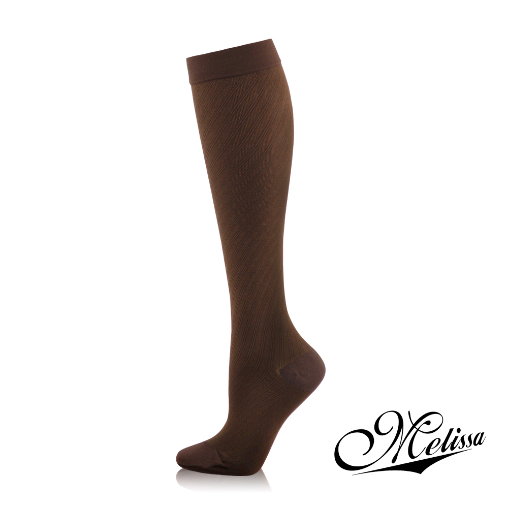 《Melissa 魅莉莎》醫療級時尚彈性襪─小腿襪(茶花咖)茶花咖L