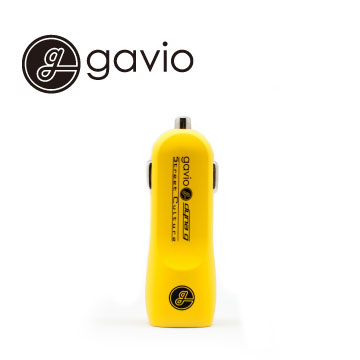 Gavio 2 埠 USB 3A 車用充電器 (四色)黃
