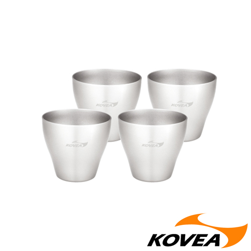【KOVEA韓國露營】SC304不鏽鋼燒酒杯組-4入(KS8BT0201)