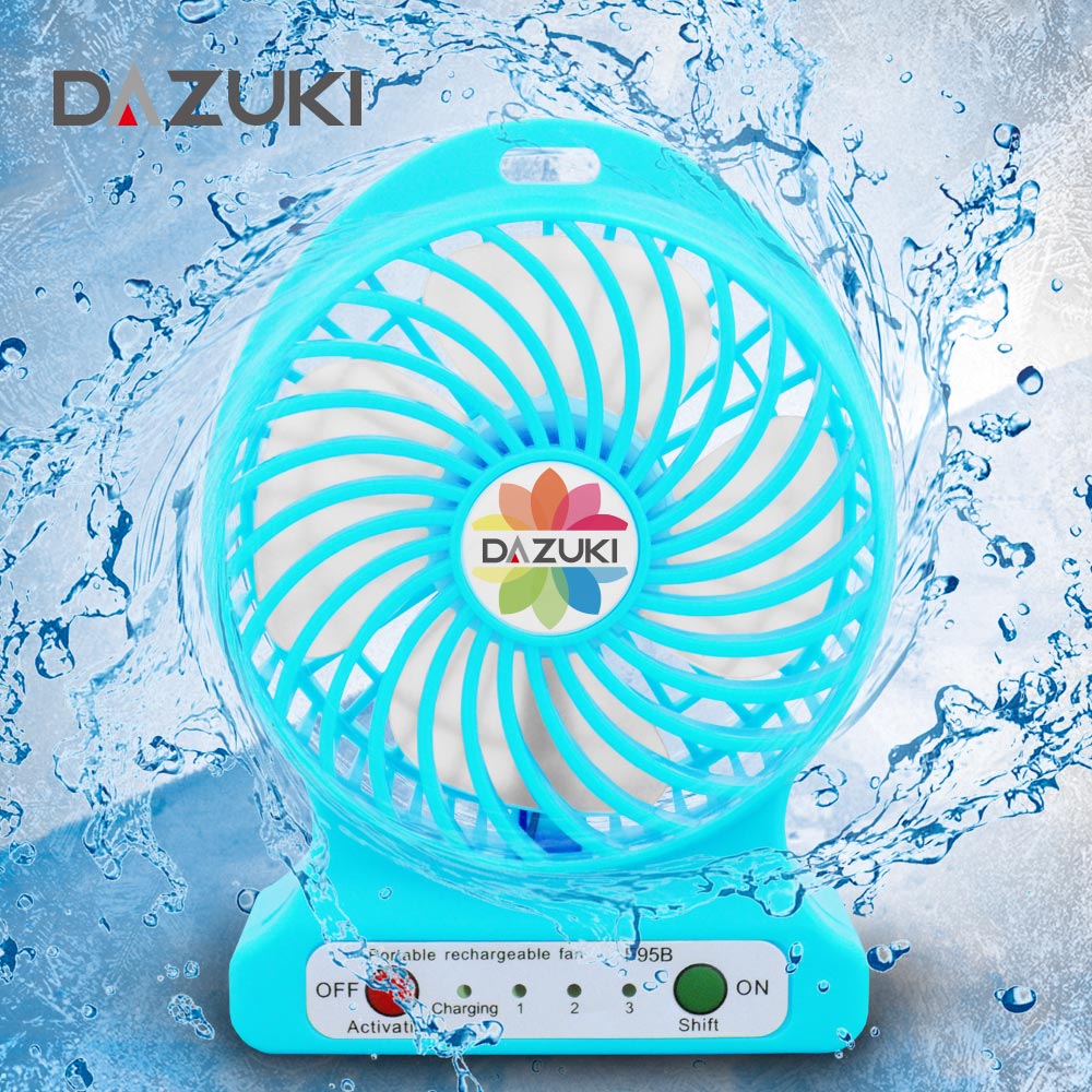 DAZUKI 三段變速USB充電涼風扇 DAZU-AL101水漾藍