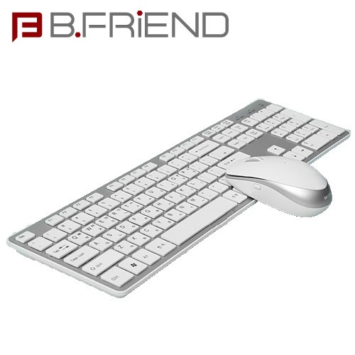 B.FRIEND 三區塊無線鍵盤滑鼠組 RF-1430銀色