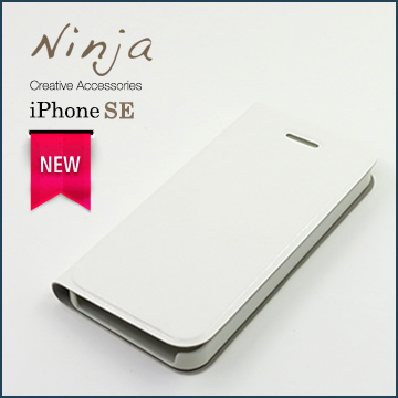 【東京御用Ninja】iPhone SE（4吋）經典瘋馬紋保護皮套（白色）