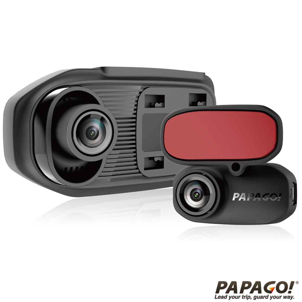 PAPAGO! GoSafe 760 前後雙鏡頭行車記錄器加贈16G+螢幕擦拭布黑色