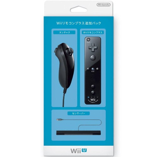 Wii WiiU 原廠動態控制器組合包(黑)左右手控制器.感應棒